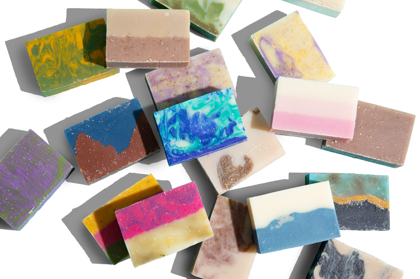 Blue Planet video depicting ocean waves. Video transitions into our microsoapery where we see a variety of products being made by different workers